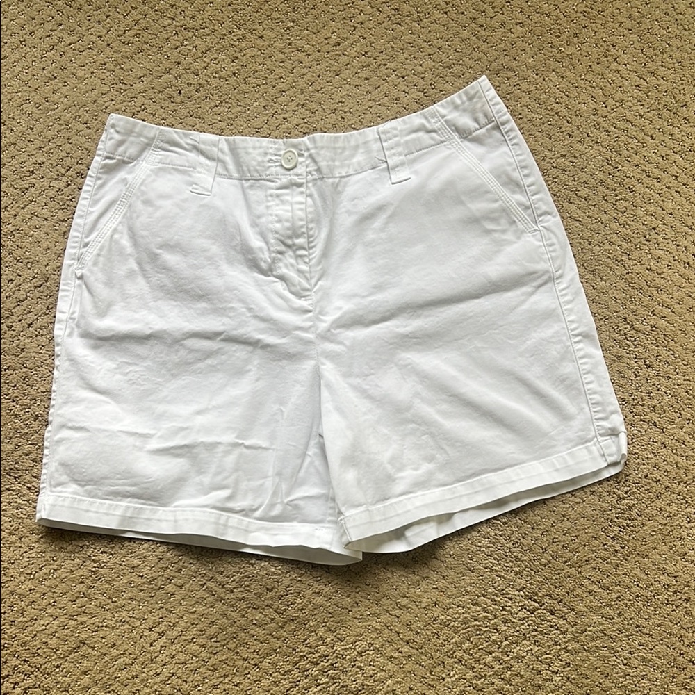 Talbots White 14P Shorts Classic Cotton Blend, 6” inseam.